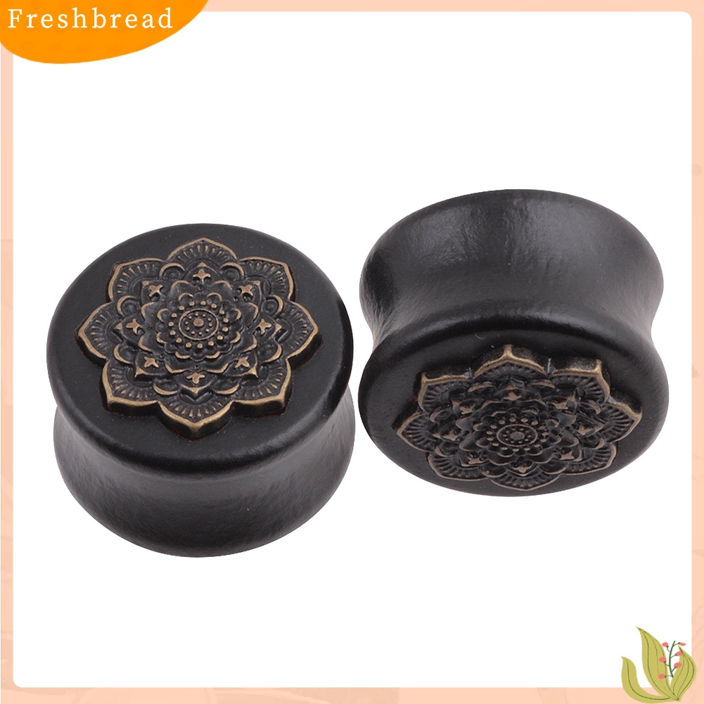 &lt; Freshbread &gt; 1Pc Vintage Lady Mandala Bunga Ganda Berkobar Telinga Expander Plug Piercing Perhiasan