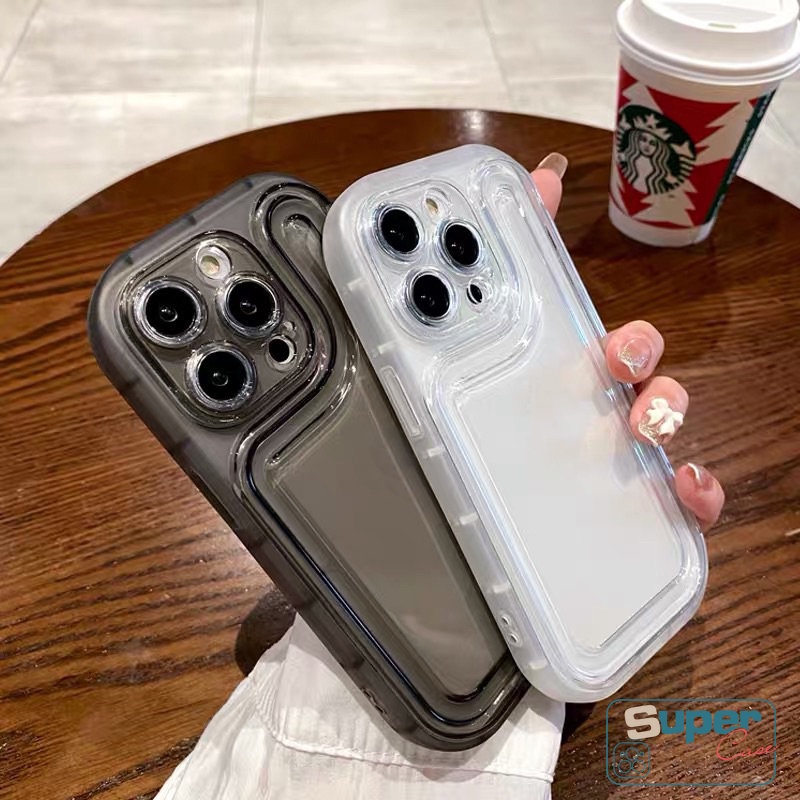 Simple Bening Mewah Penebalan Shock Resistant Phone Case Kompatibel Untuk iPhone 7plus XR 11 13 12 14 Pro 7 8 Plus MAX X XS MAX SE 2020 Silicon Shockproof Bumper Soft Cover