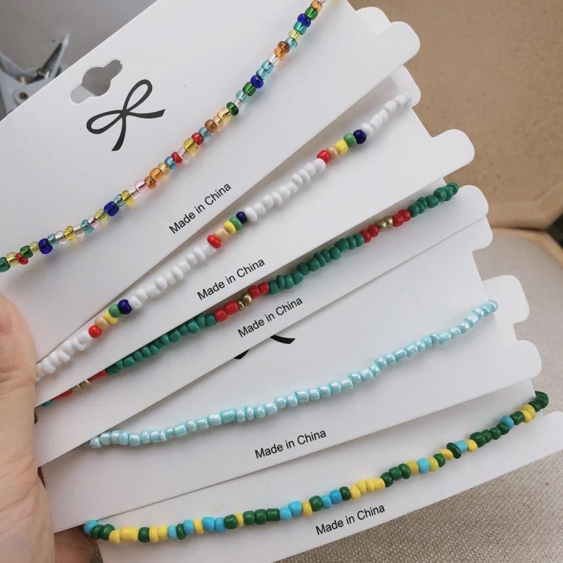 AY(CN) Kalung Choker Manik-Manik Warna-Warni Gaya Korea Untuk Wanita