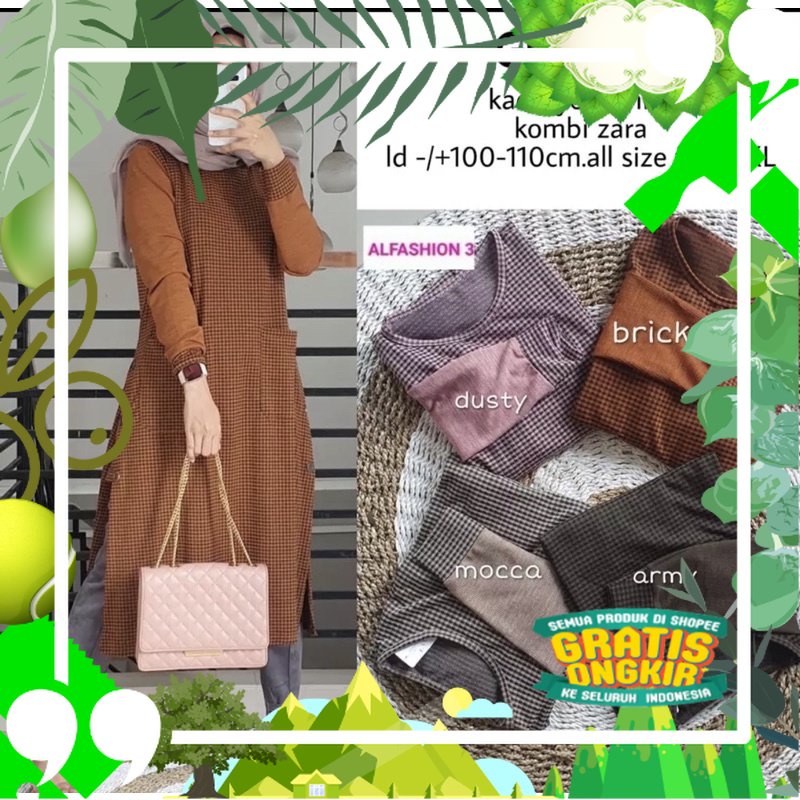 tunik kotak kombinasi rajut 51 / tunik muslim / baju wanita / tunik / tunik wanita / baju atasan/ ed