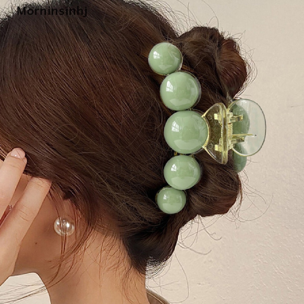 Mornin Green Pearl Hair Claw Girl Back Hair Hold Cakar Bergigi Menghias Aksesoris Makeup Styling Rambut Hair Claw id