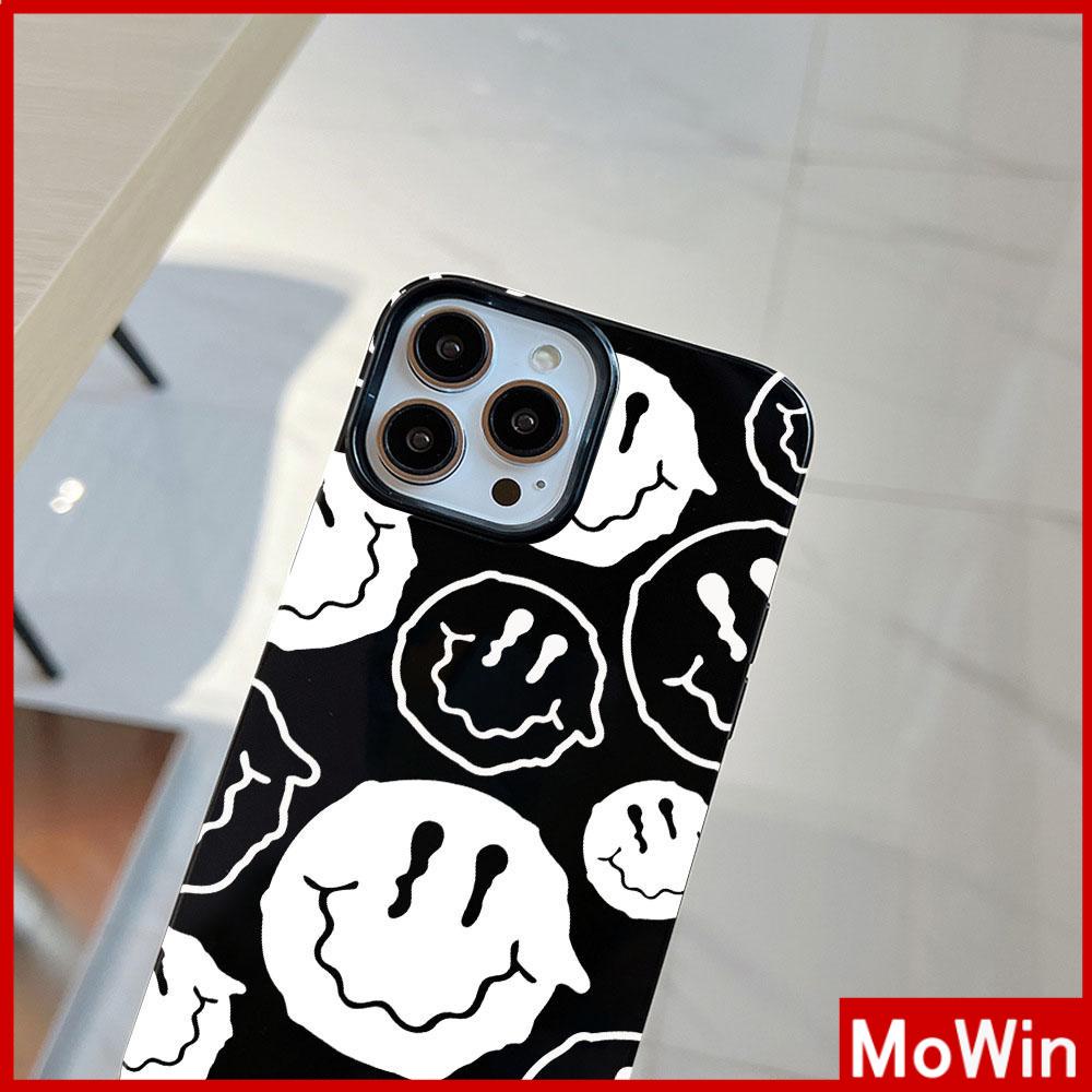 For iPhone 14 Pro Max iPhone Case Black Glossy TPU Soft Case Shockproof Protection Camera Smiley Face Compatible with iPhone 13 Pro max 12 Pro Max 11 xr xs max 7Plus 8Plus