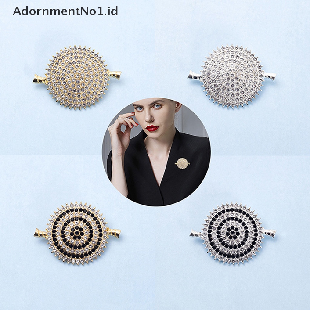 [AdornmentNo1] Kreatif Kristal Bros Pin Brooch Cardigan Tetap Behel Gaun Baju Pin Wanita Elegan Lencana Perhiasan Aksesoris Hadiah [ID]