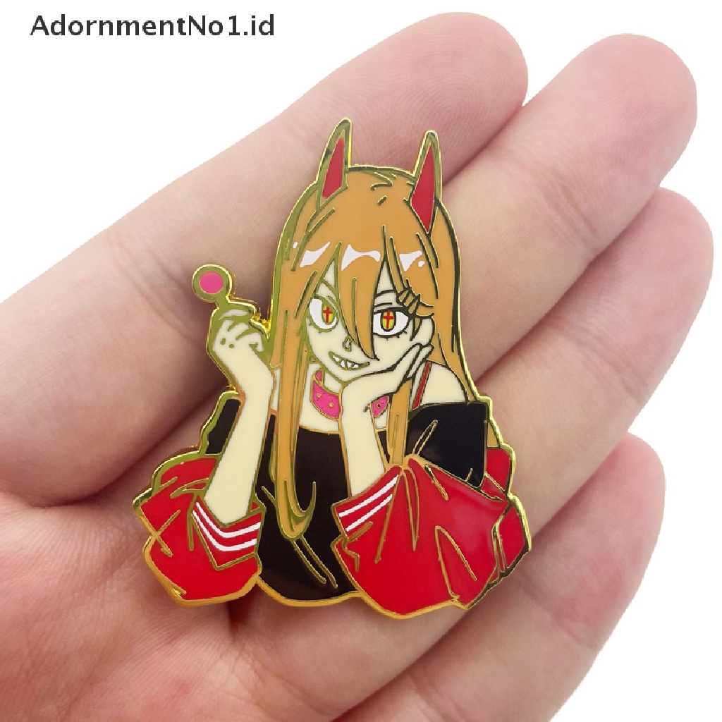 [AdornmentNo1] 1pc Rantai Man Lencana Enamel Pin Bros Anime Jepang Power Pins Untuk Ransel [ID]