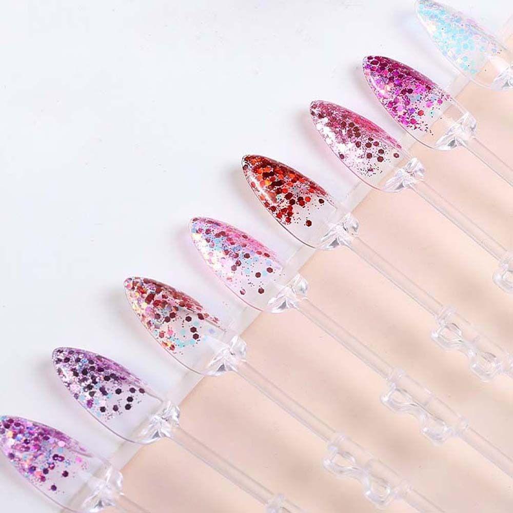 Needway Kuku Payet Wanita Warna-Warni Hexagons Manicure Aksesoris Hologram Glitter Kuku Glitter Serpihan