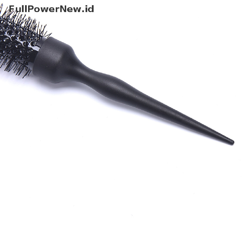 Power Sikat Rambut Roll Bulat Keriting Hitam Nylon Sisir Profesional Salon Barber Hairbrush ID