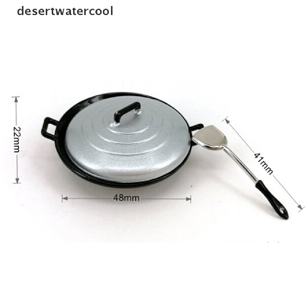 Deid 3Pcs/set1: 12rumah Boneka Miniatur Dapur Wajan Panci Penutup pancake turner Mainan Martijn