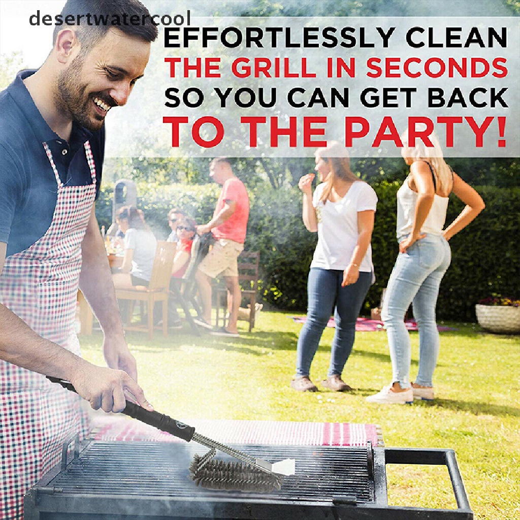Deid BBQ Grill Brush Scrubber Barbekyu Alat Pembersih Kawat Stainless Steel  Martijn
