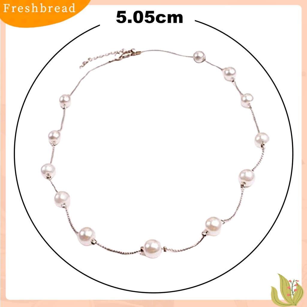 {In Stock} Kalung Single Layer Adjustable Alloy Wanita Mutiara Imitasi Rantai Klavikula Untuk Pernikahan