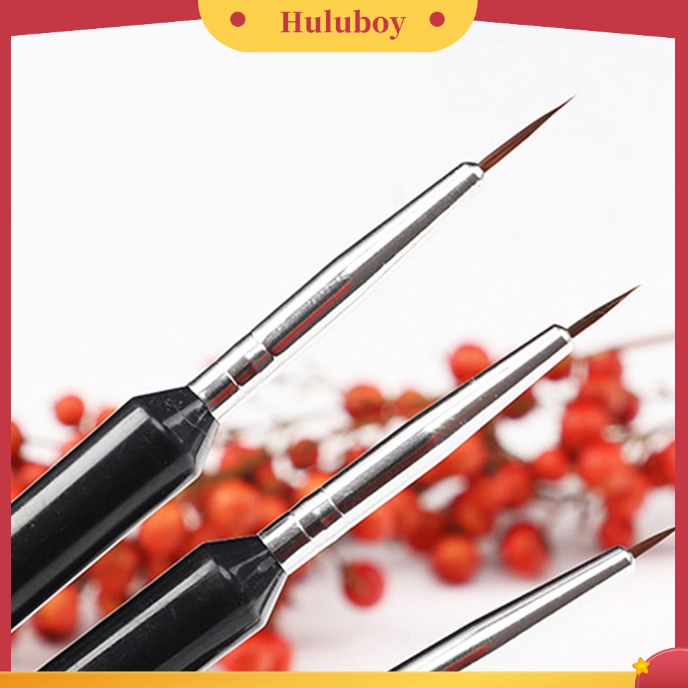 {In Stock} 3Pcs Kuas Lukisan Nail Art Kait Garis Tarik Bunga Pen Gel Extension