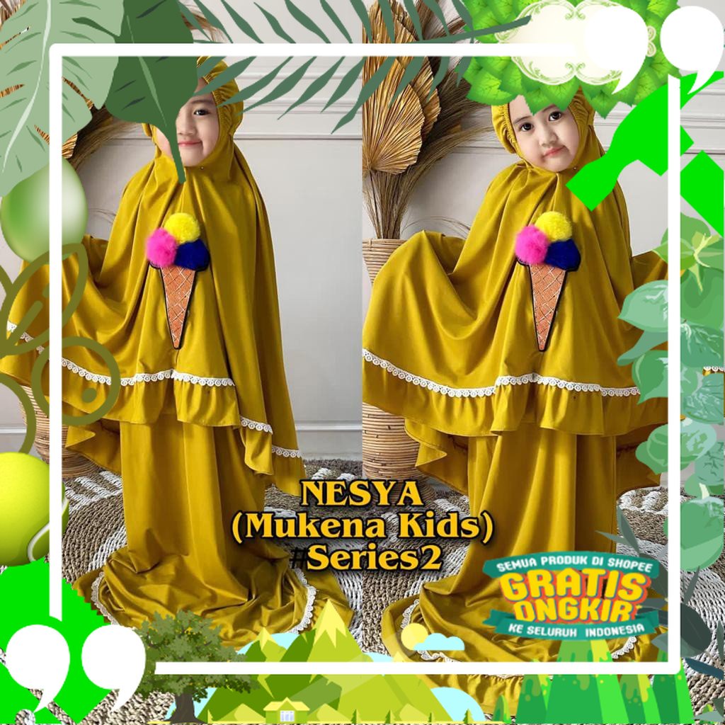 Mukena Mukenah Anak Nesya Kids Ori Danisha Hijab BY Athirtextile/ Trendy Modis