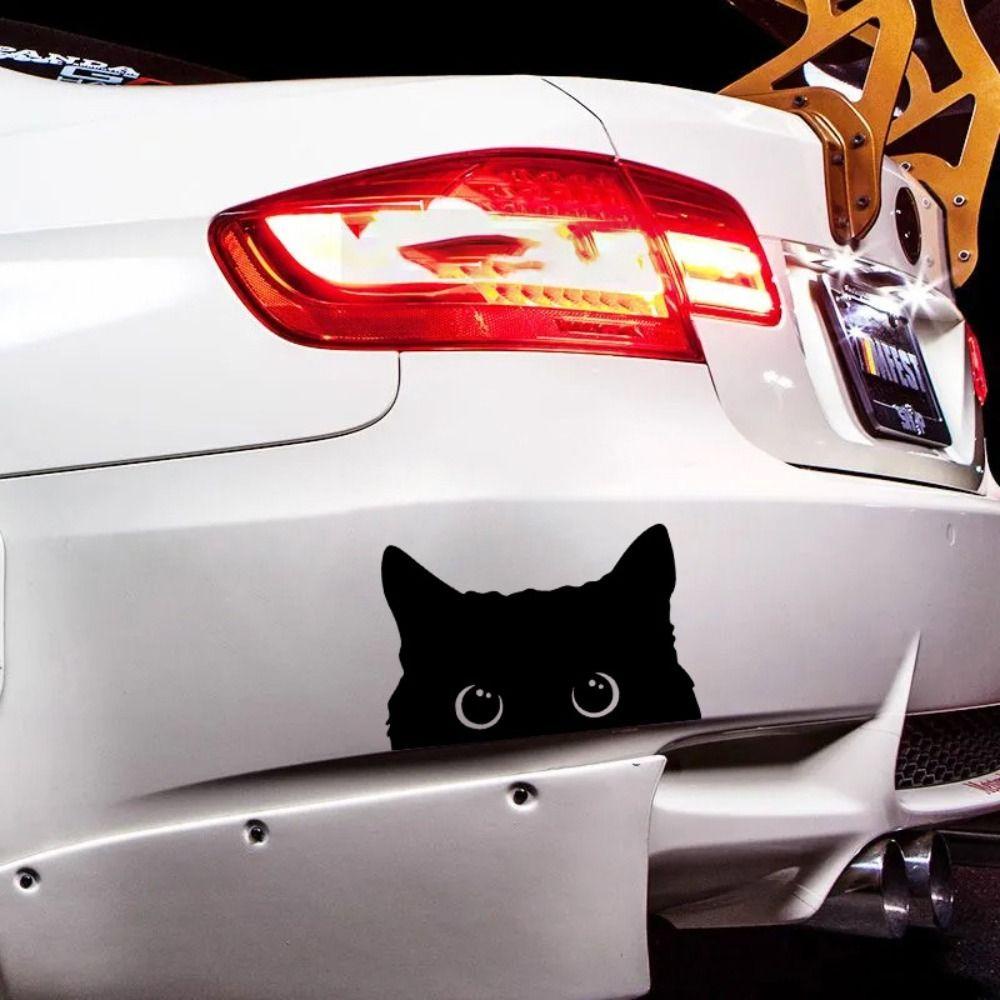 Rebuy Big Eyes Cat Sticker 1pc Self-Adhesive Aksesoris Motors Dekorasi Goresan Penutup Dekoratif Mobil Vinyl Decal