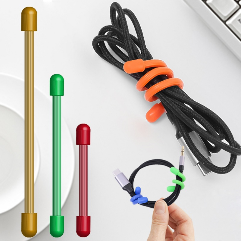 Manajer Kabel Earphone Silikon Multi Warna Multifungsi/Organizer Kabel Data Handphone Lembut Berkualitas Tinggi