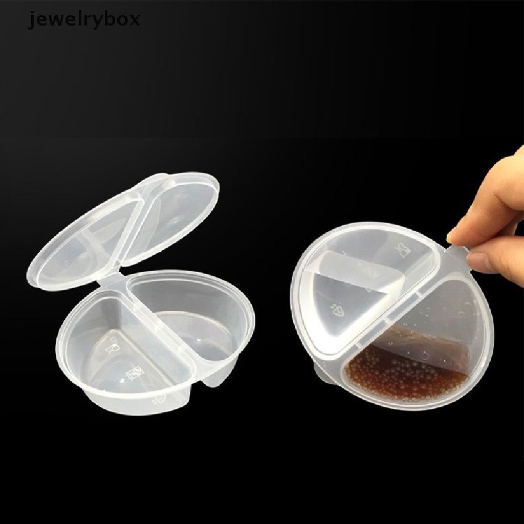 [jewelrybox] 10pcs Plastik Takeaway Sauce Cup Container Palet Makanan Tutup Berengsel Butik Sekali Pakai