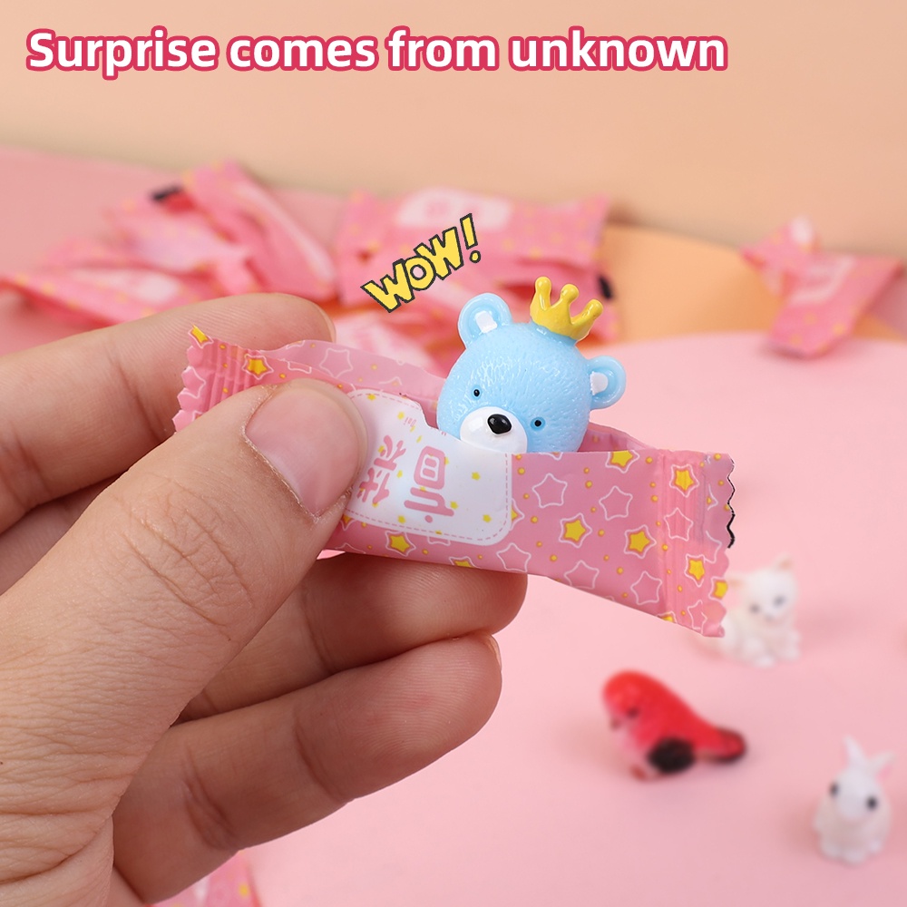 [Harga Grosir] 1pc Mini Animal Figure Blind Bag Tema Makanan Campur Tas Kejutan Simulasi Miniatur Permen Palsu Guess Kreatif Novel Mainan Lucu Untuk Anak Dewasa Pasang Bermain Blind Box