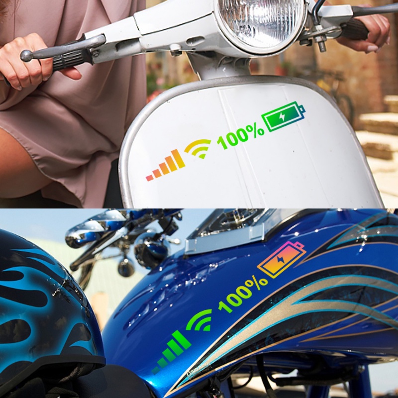 Tanda Sinyal Ponsel 5G Yang Dipersonalisasi Wifi Mobil Vinyl Decals/Stiker Reflektif Laser Warna-Warni Dekorasi Untuk Mobil, Motor