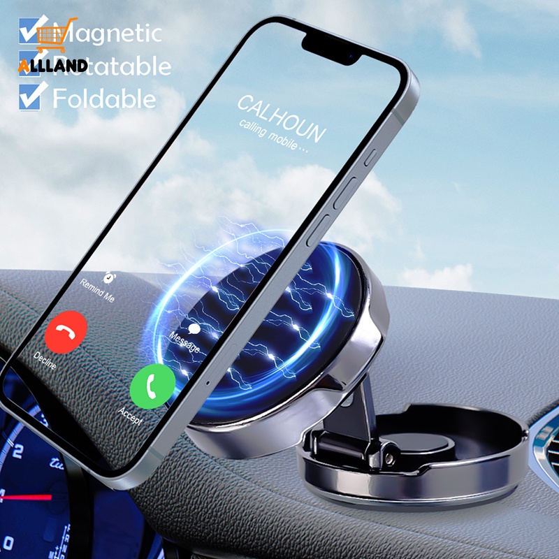 Stand Handphone Mobil Paduan ABS Bulat Kreatif Dapat Dilipat/Holder GPS Otomotif Dapat Disesuaikan 360derajat/Bracket Navigasi Kendaraan Universal