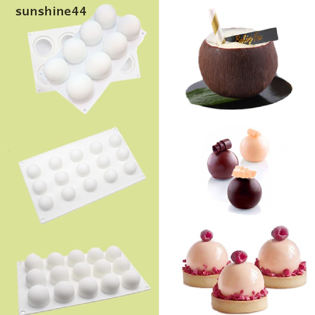 Sunshine Cetakan Coklat Silikon Silicon Ball Cetakan Kue 3D Half Sphere Candy Truffle ID