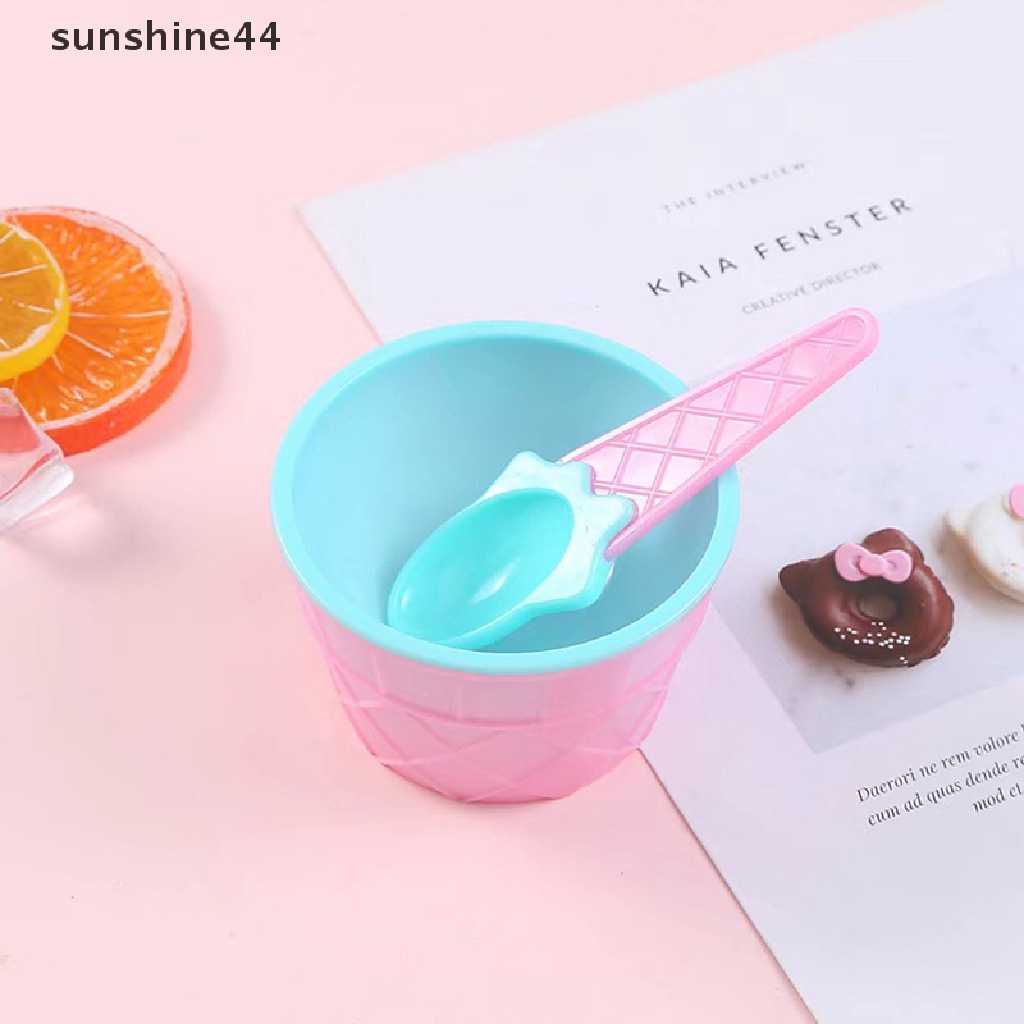 Sunshine Ice Cream Bowls Cup Kids Bowl Tempat Wadah Dessert Cetakan Pembuat Es Krim ID