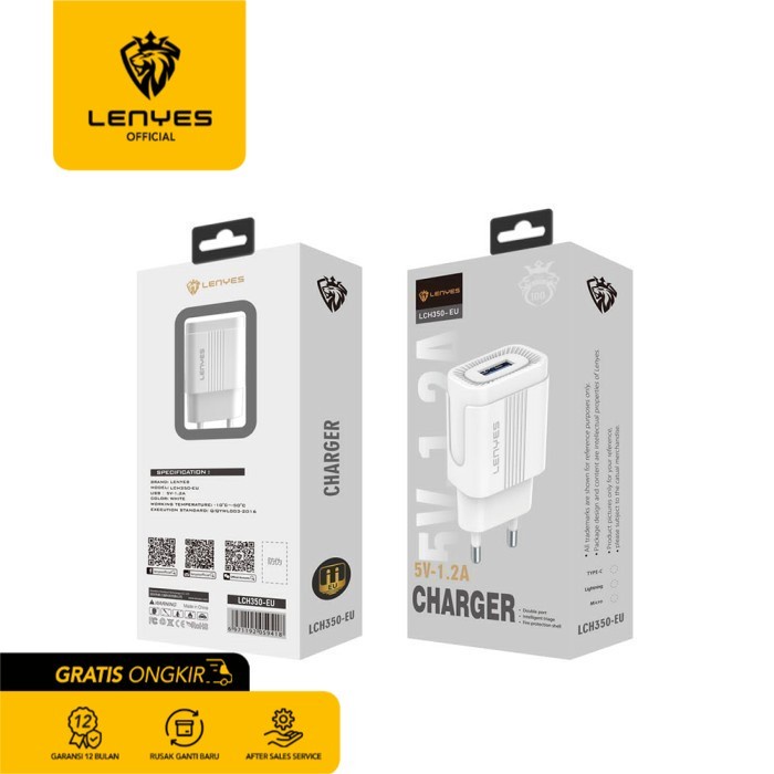 LENYES LCH350 Kepala Charger Adaptor Kabel Fast Charging 5V Original - Micro USB original kabel cable casan travel charger tc android usb charger micro usb type c batok kepala charger