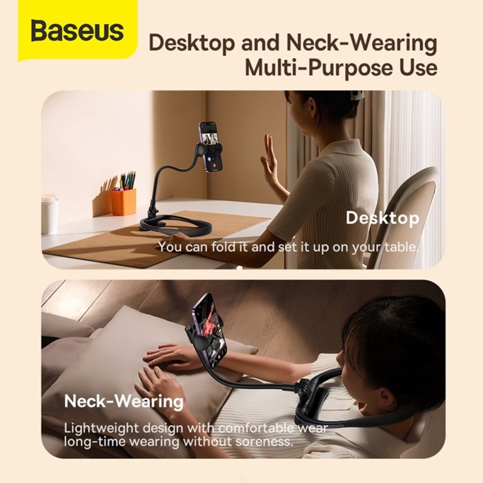 Baseus Holder Leher Comfortjoy Leher Desktop Neck Phone Holder Stand - LUGB