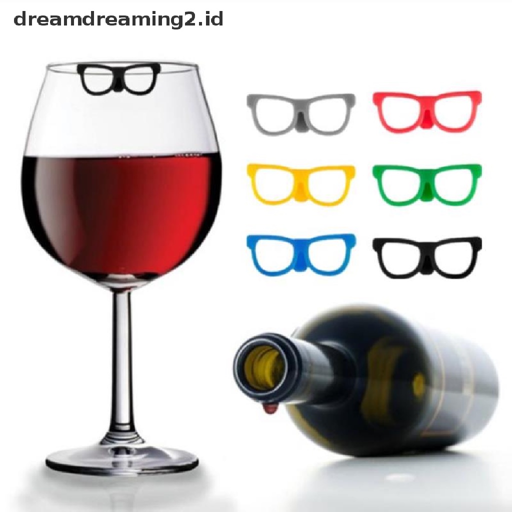 (hot) 6pcs Gelas Silikon Berbentuk Wine Glass Marker Drinking Cup Identifier Goblet//