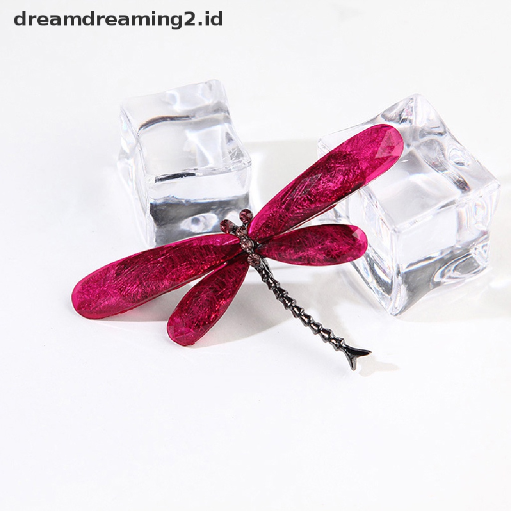 (hot) Capung Vintage Serangga Hewan Resin Bros Pin Perhiasan Hadiah Buket Brooch//