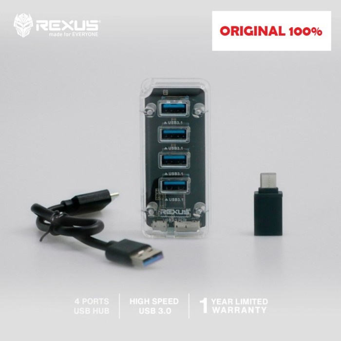 RXH-336 Rexus  USB HUB 4 Port + Converter Type C