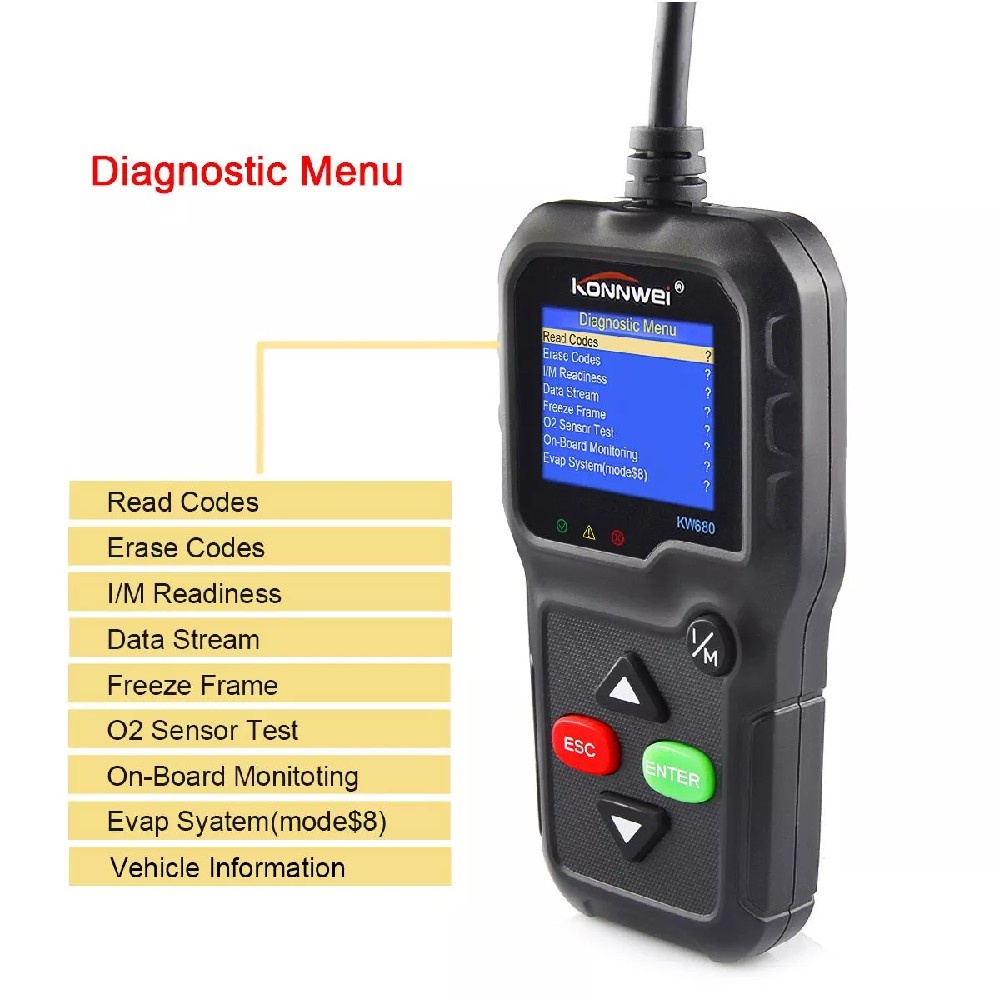257 KONNWEI KW680 OBD2 EOBD Car Diagnosis Tool Automotive Scanner