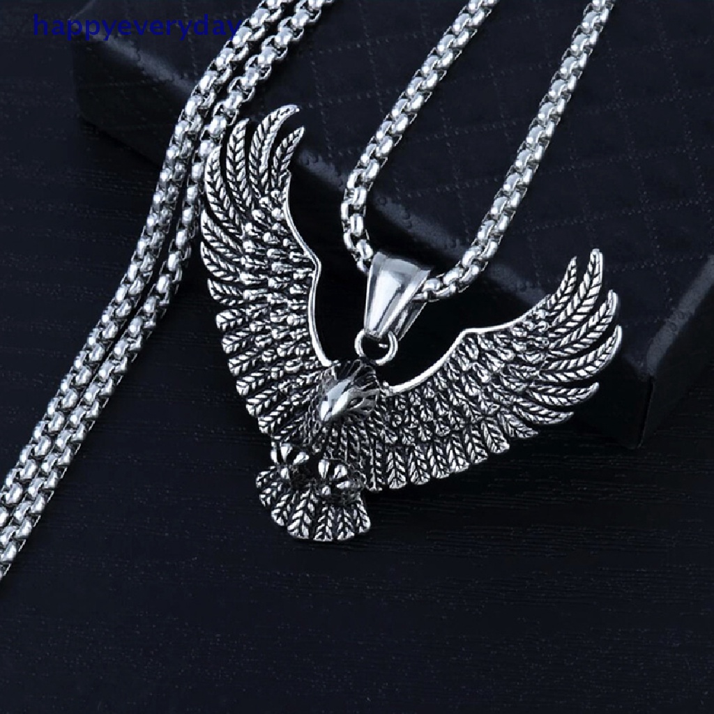 [happy] Mens Stainless Steel Vintage Flying Eagle Pendant Kalung Perhiasan Rohani [ID]