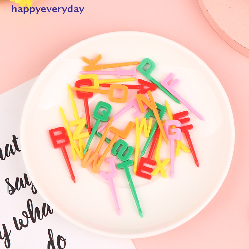 [happy] Garpu Buah Makanan Mini Unicorn Huruf Alfabet Kartun Tusuk Gigi Dessert Forks [ID]