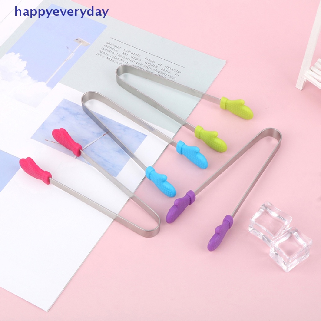 [happy] Sarung Tangan Penjepit Makanan Silikon-shaped Stainless Steel Non-slip Ice Candy Food Clip [ID]