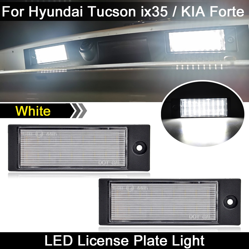 2pcs Untuk Hyundai Tucson 2015-2018 Untuk IX35 2015-2018 Untuk Kia Forte Sedan 2019-up Putih Lampu Plat Nomor LED