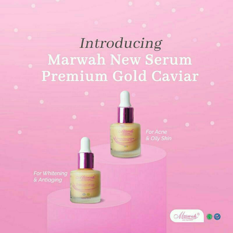 habisin stok Marwah Skincare Serum Caviar Gold 10ml