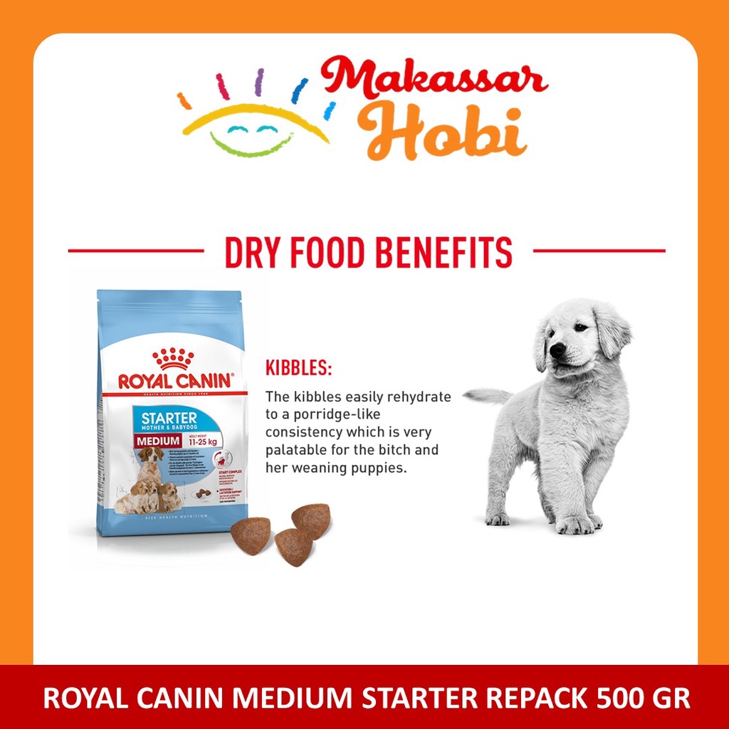 Royal Canin Medium Starter Mother and Baby Dog Repack 500 gram RC Food