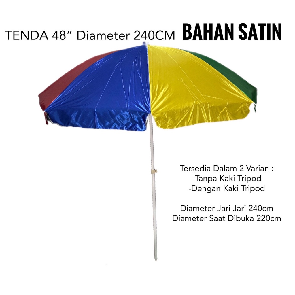 Payung Tenda 48 inch SATIN Diameter 240 cm High Quality BAHAN SATIN