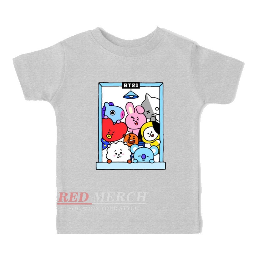 kaos anak free name gratis - KAOS ANAK ANAK KPOP BT21 - BAJU ANAK BTS LOGO BT21 MOTIF LUCU - REDMERCH - jaket sweater anak unisex