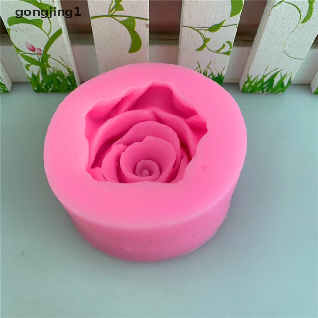 Ggg 3D Bunga Mekar Bentuk Mawar Fondant Silikon Sabun Kue Cetakan Cupcake Baking Tool ID