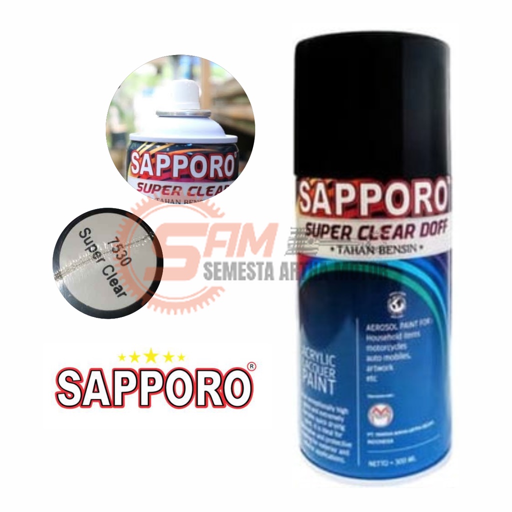 

Pilox Sapporo Super Clear Doff 7530M Cat Semprot Pilok Bening Tahan Bensin Aerosol Spray