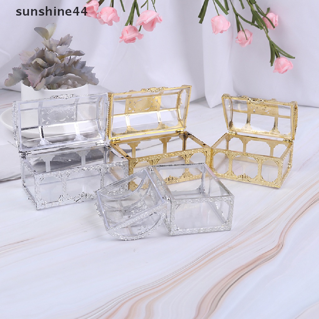 Sunshine 1PC Portabel Permen Hollow Emas Perak Harta Karun Dada Case Organizer Kotak Penyimpanan ID