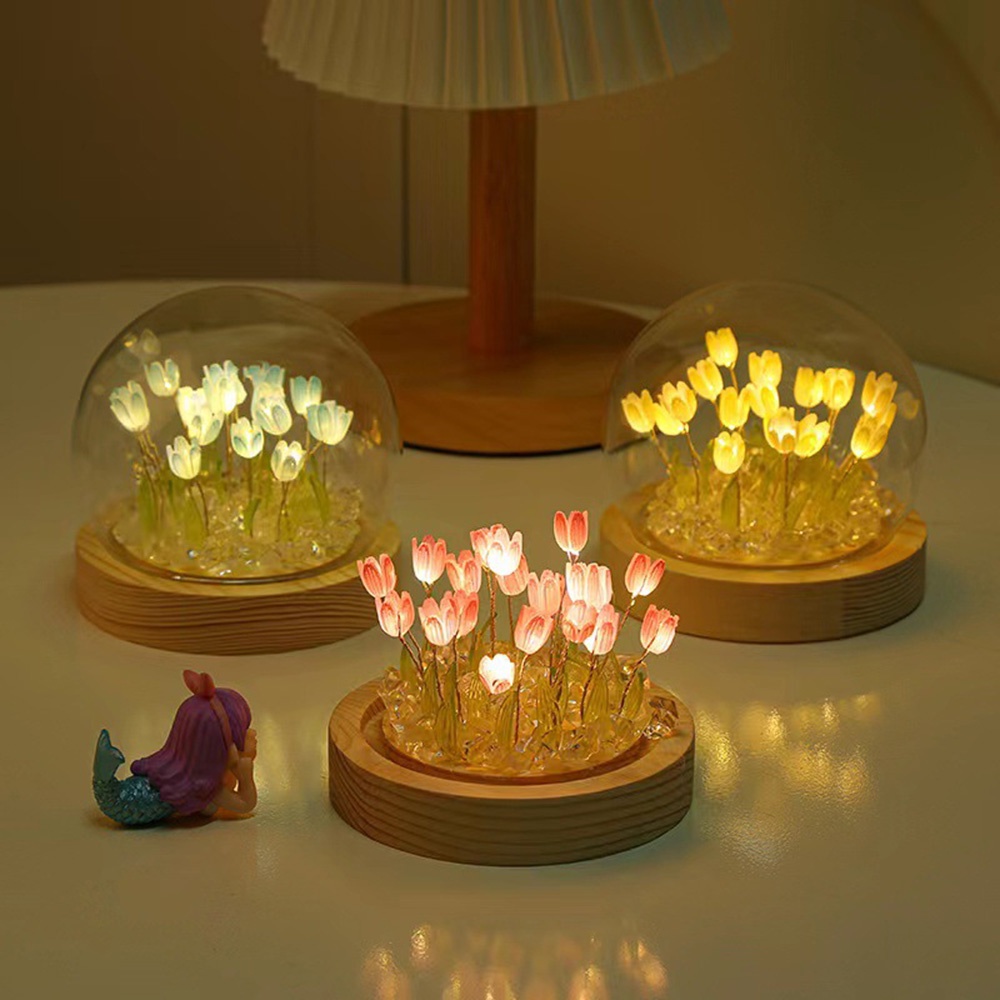 Lampu Malam Tulip Mini Diy Handmade Kreatif Lucu Hadiah Festival Barang Hias Untuk Hari Bulanan