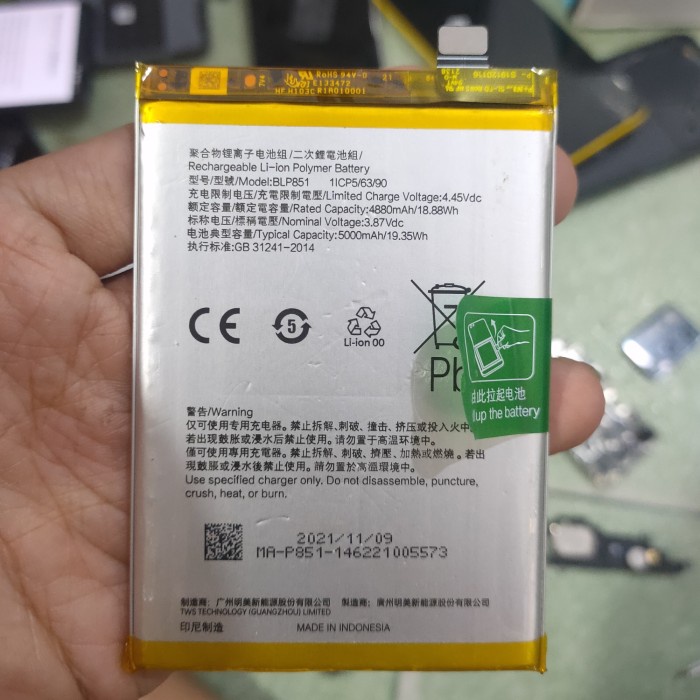 baterai oppo a95 ori baterai blp851 ori copotan