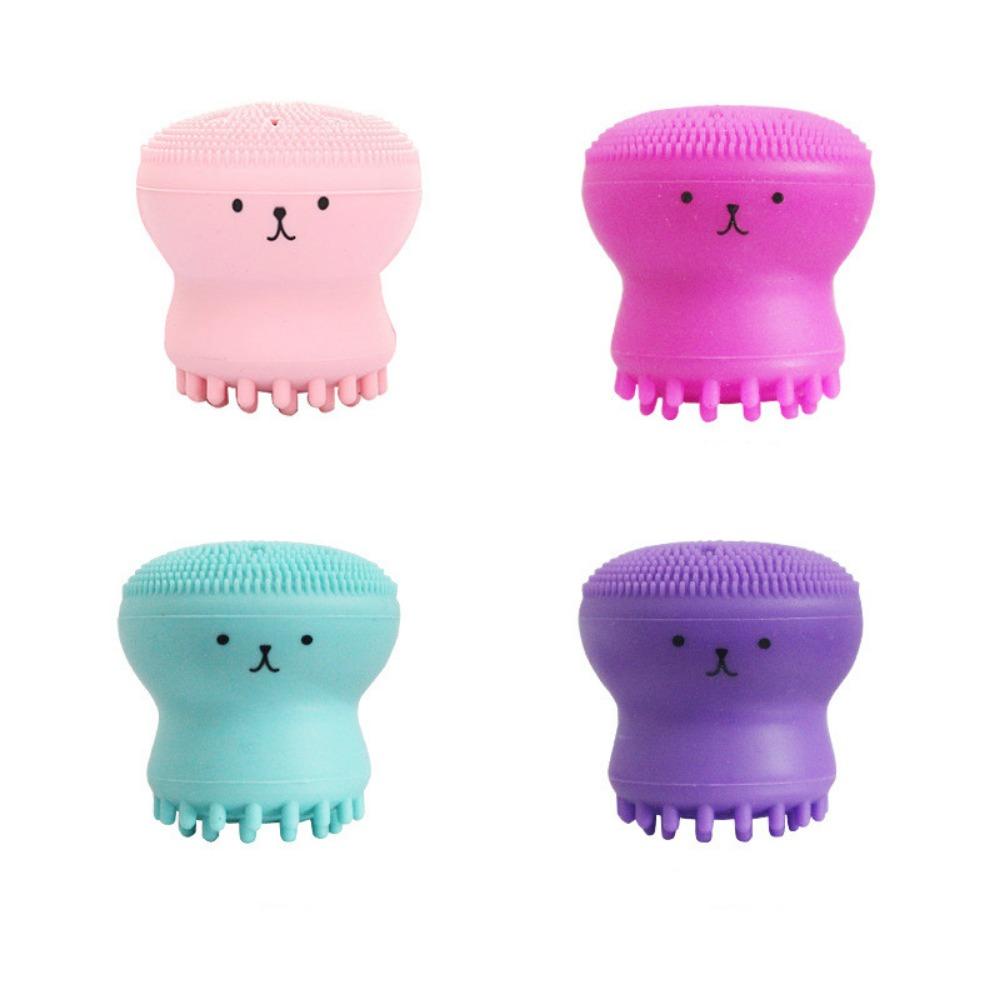 Needway Cuci Sikat Kulit Portable Multifungsi Silikon Lembut Bentuk Gurita Pijat Wajah