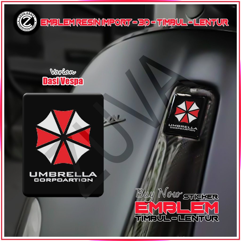 STIKER EMBLEM VESPA LOGO UMBRELLA EMBLEM TIMBUL STIKER VESPA DASI VESPA VESPA RESIN LENTUR Vespa LX/