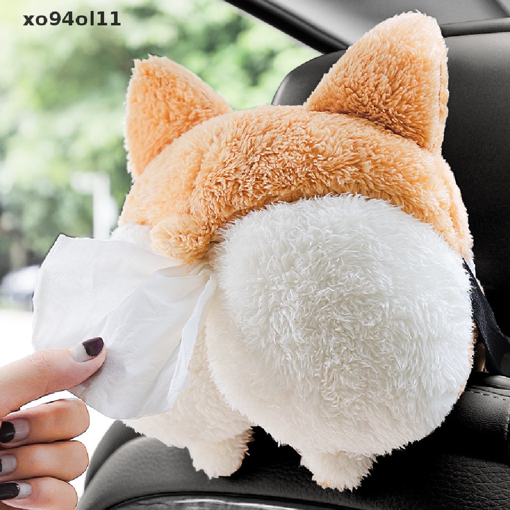 Xo Kreatif Corgi Pantat Kotak Tisu Lembut Kartun Serbet Case Hewan Lucu Mobil Paper Box OL