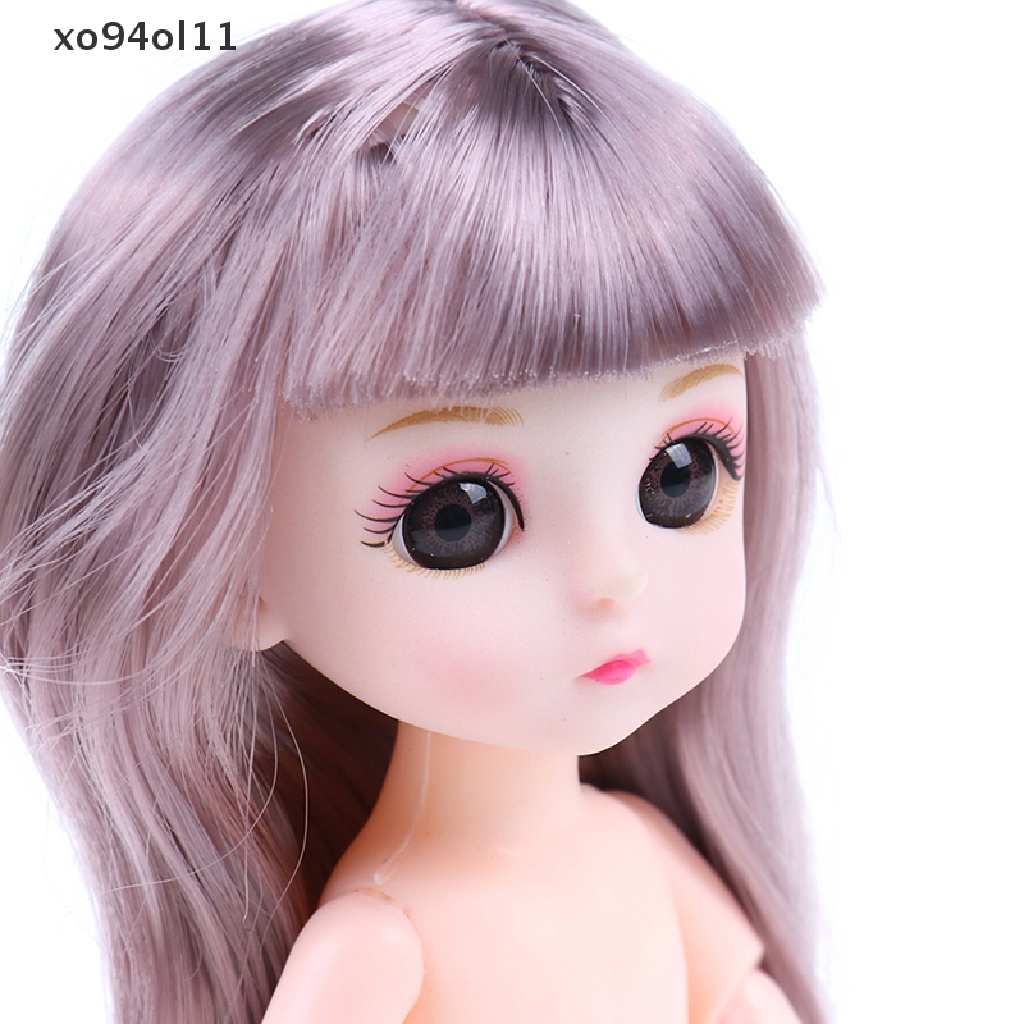 Xo 16cm Boneka Lucu Mini 13mpat Bergerak Bersambung Baby Doll Pink Perak Rambut Telanjang Tubuh  Ol