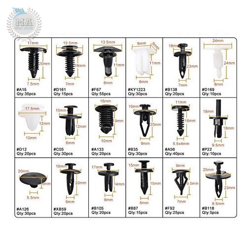 Baut Rivet Mobil Motor Universal Set isi 415 PCS / Rivet Bolt set OLS Baut Pvc
