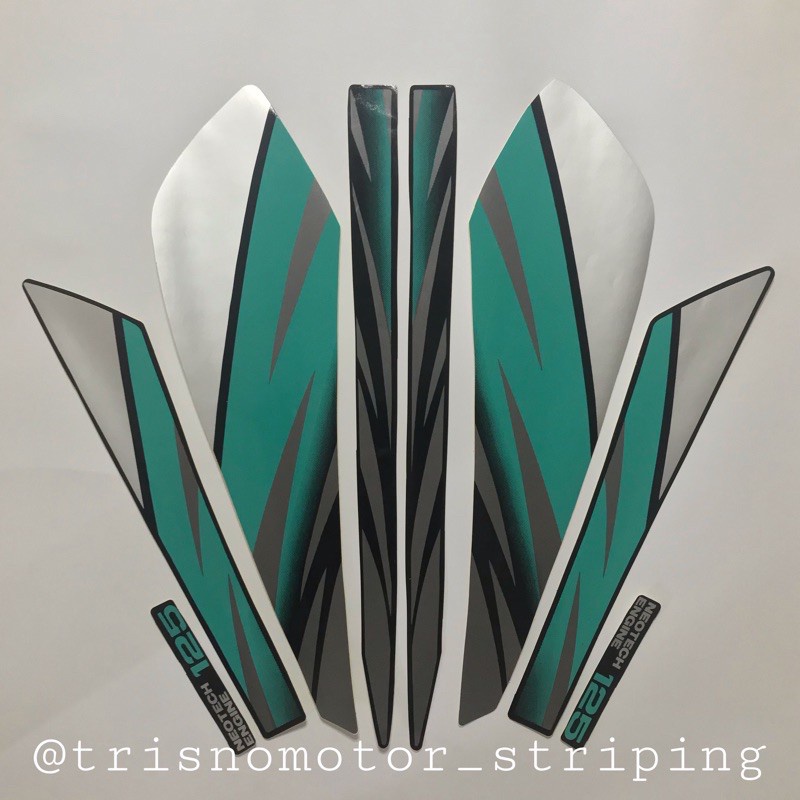 Striping list body Honda GL MAX Th.1995 1996 Hijau tosca list polet GL Max 1995 1996 silver tosca