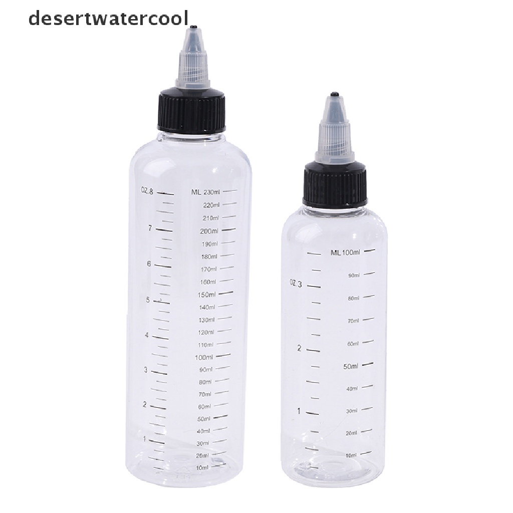 Deid 30ml-250ml Botol Pipet Kapasitas Cairan PET Plastik Wadah Tinta Pigmen Martijn