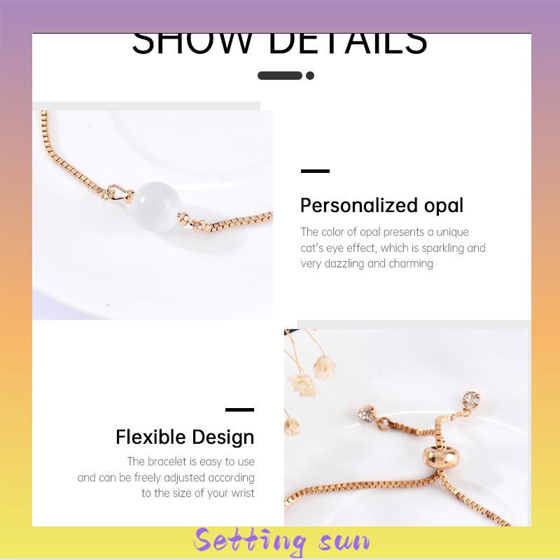 Gelang serut titanium mata kucing Korea gelang vintage kristal Prancis Aksesoris TN